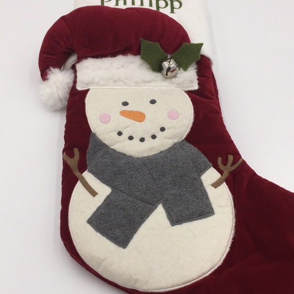 Pottery Barn Snowman Christmas Stocking “Philipp” - Picture 8 of 15